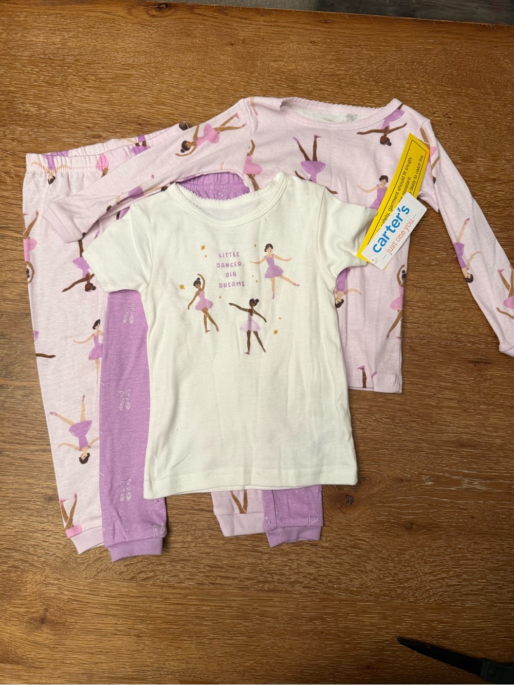 Carter's Purple and Cream Ballerina 4-Piece Pajama Set